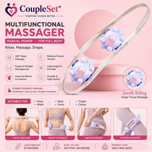 Multifunctional Manual Body Massager Roller – Full Body Muscle Relaxation