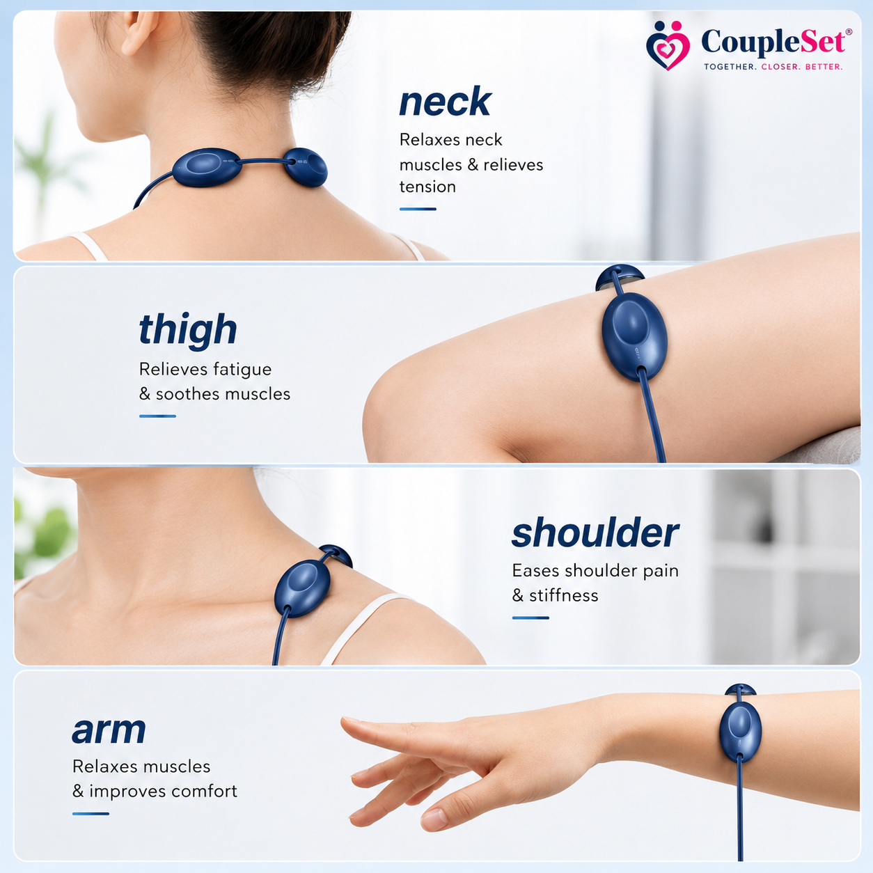 Smart Hanging Neck Massager with Heat, TENS & EMS | 15 Intensity Levels