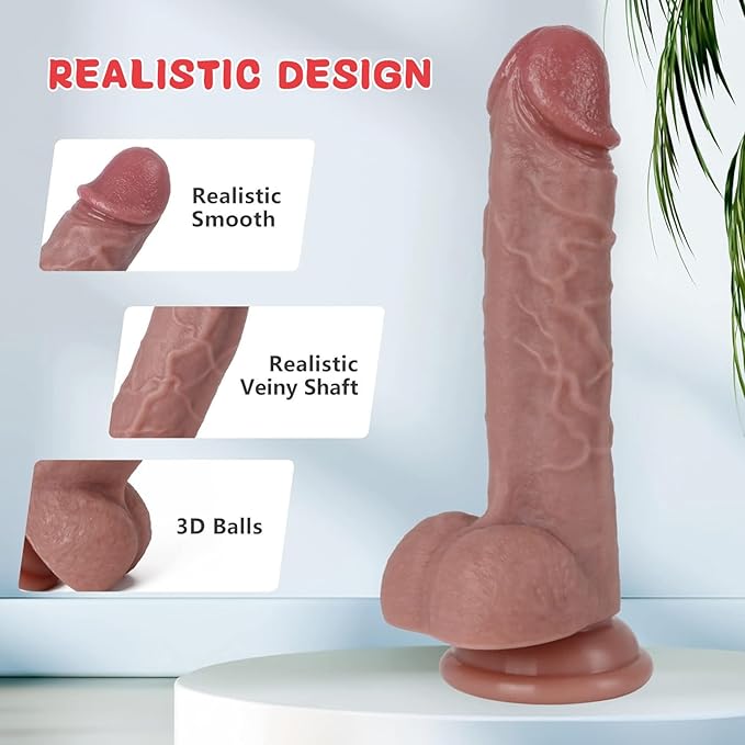 7 Inch Girth Huge Thick Dildo,Dual Density Silicone with Strong Suction Cup