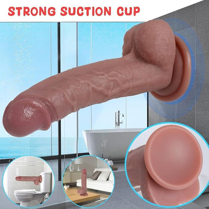 7 Inch Girth Huge Thick Dildo,Dual Density Silicone with Strong Suction Cup